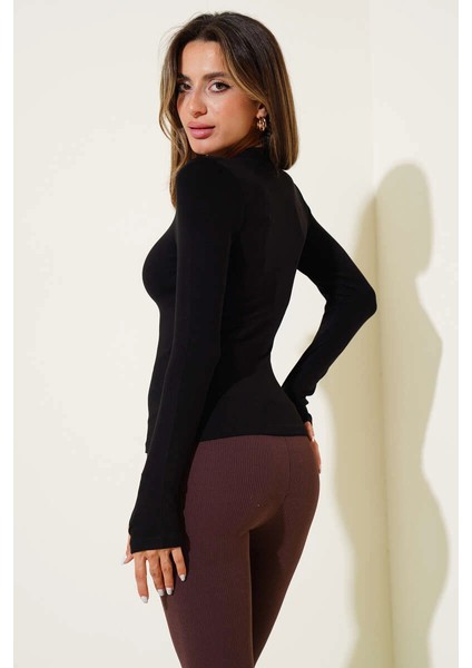 Mtxdpn Basic Parmak Geçirme Detaylı Bluz Siyah T4266 (Beden: Xl) fiyatları