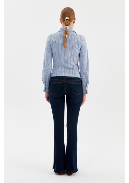 Çıtçıtlı Flare Esnek Jean indirimleri