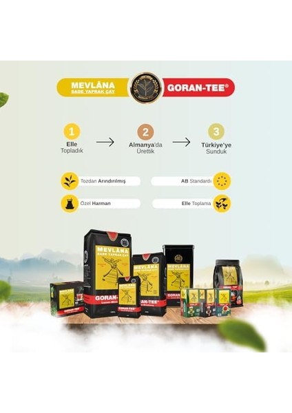 Goran Tee Mevlana Sade Yaprak Cay Luxus Mischung Siyah Çay - 500G
