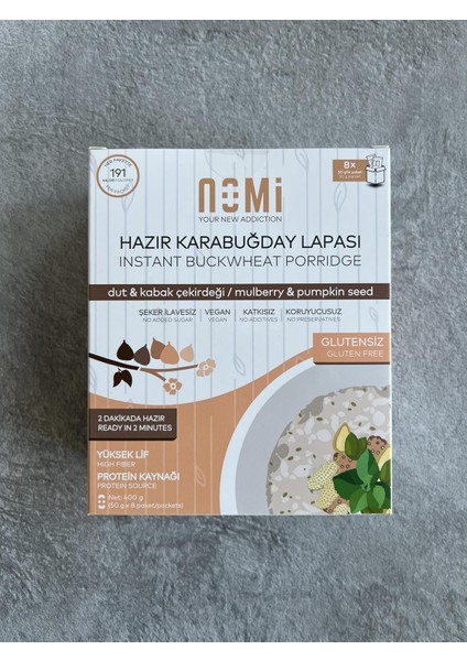 Nomi Dut ve Kabak Çekirdekli Hazır Karabuğday Lapası - 8 Adet 50GR Paket fiyatları