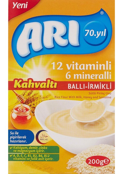 Arı Mama Pirinç Unu 12 Vitaminli 6 Mineralli Sütlü Ballı Irmikli 200 gr modelleri