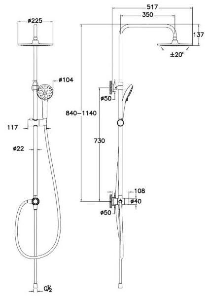 201 Duş Kolonu- Krom fiyatları