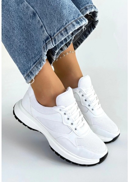 Mtxdpn Slar Beyaz Cilt Bağcıklı Spor Ayakkabı (Numara: 39) fiyatları