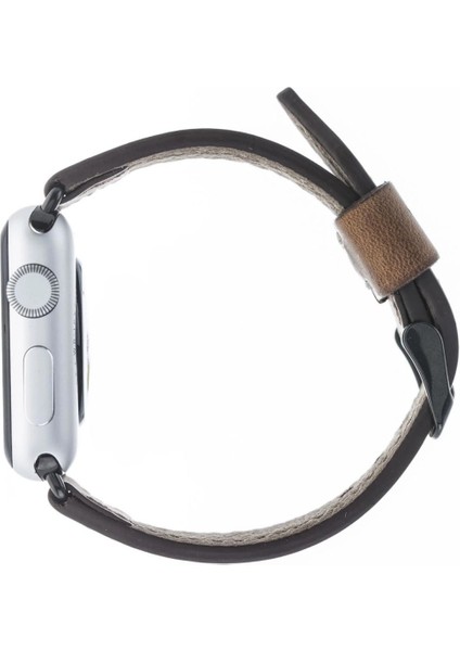 Apple Watch Uyumlu Deri Kordon 42-44-45MM SM26 Kahve modelleri