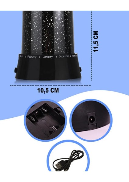 Yıldızlı Gökyüzü Gece Lambası – Dönen LED Projektör Işık – Romantik Atmosfer Lamba indirimleri