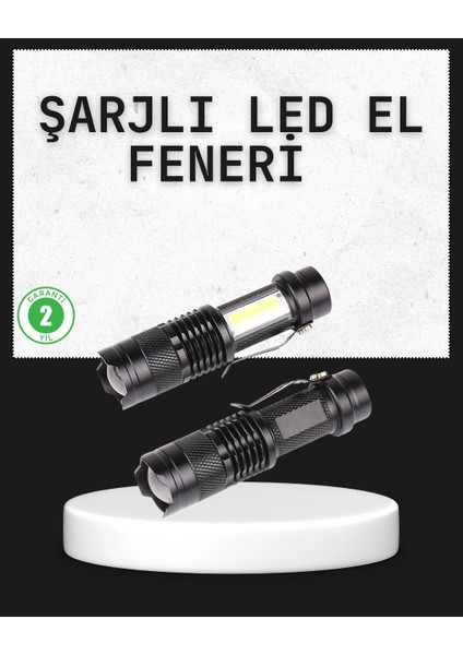 Odak Ayarlı 2000 Lümen Şarjlı LED El Feneri