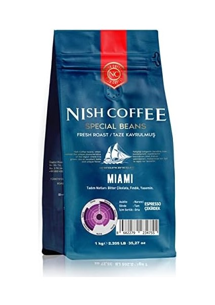 Nish Espresso Kahve Miami 1 Kg-Çekirdek fiyatları