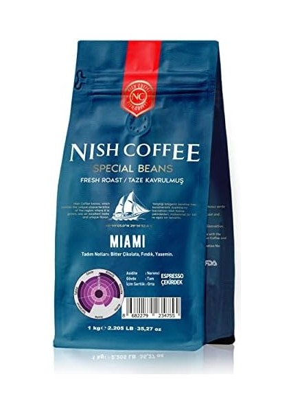 Nish Espresso Kahve Miami 1 Kg-Çekirdek modelleri