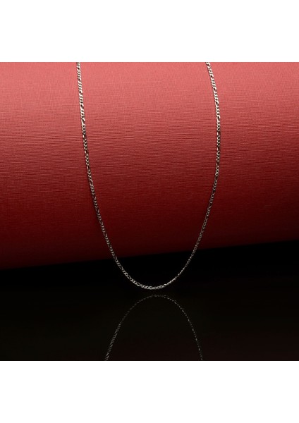 40 Mikron Rodyum Figaro Gümüş Zincir fiyatları