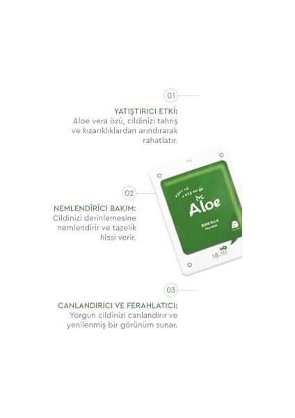 Mjcare Aloe Vera Özlü Yüz Maskesi 5&apos;li 88092208001605