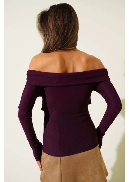 Mtxdpn Madonna Çapraz Yaka Bluz Mürdüm T4331 (Beden: M) fiyatları