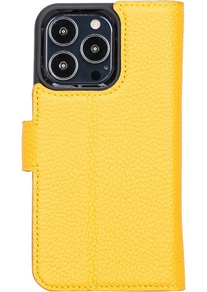 Apple iPhone 13 Pro Uyumlu Deri Cüzdanlı Kılıf FL12 Sarı fırsatları