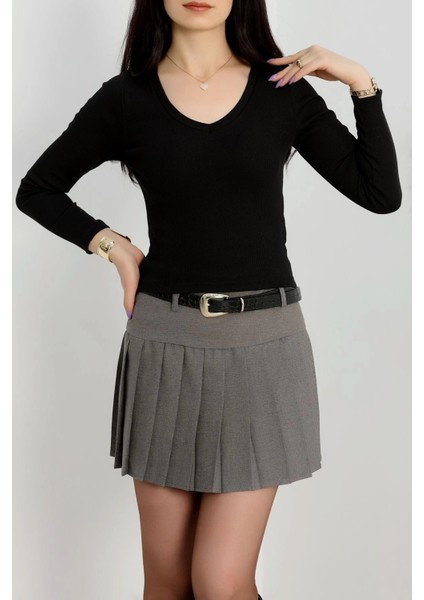 Mtxdpn V Yaka Kaşkorse Bluz Siyah A3699 (Beden: M) modelleri