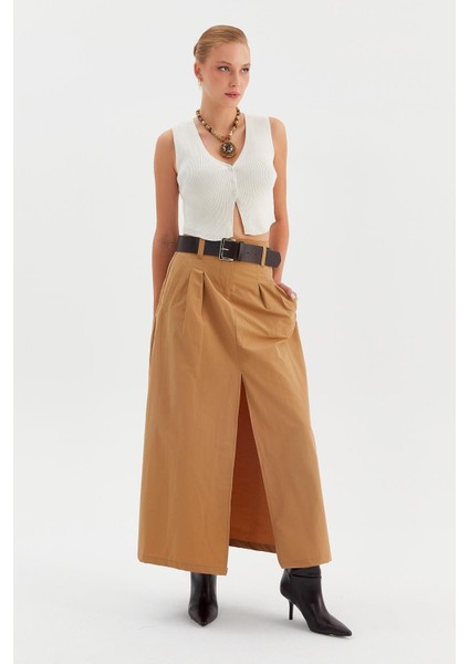 Yırtmaçlı Düz Paraşüt Etek modelleri