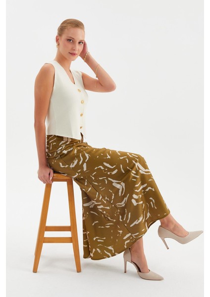 Taş Baskı Saten Maxi Etek modelleri