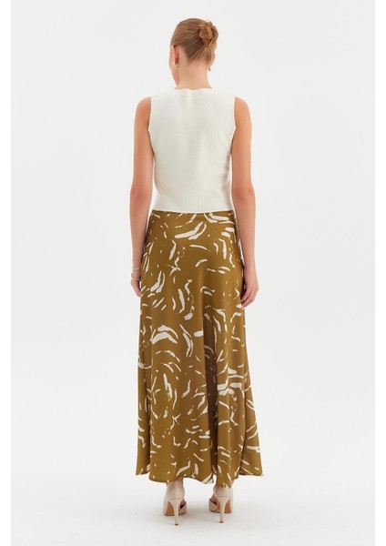 Taş Baskı Saten Maxi Etek indirimleri