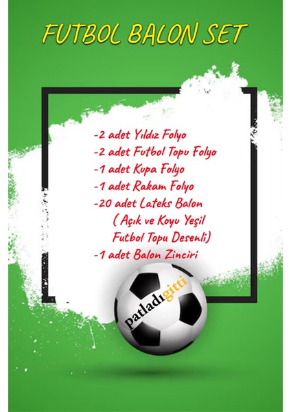 Futbol Balon Set 4 Yaş | Şampiyon Temalı Parti Süsü (Yeşil) modelleri