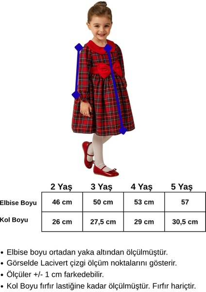 Kız Çocuk Yılbaşı Konsept Bebe Yaka Ekose Kırmızı Elbise fiyatları