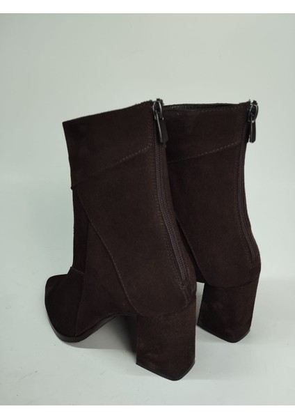 Kadın Hakiki Deri Kahve Süet Topuklu Bot fiyatları