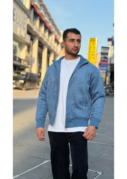 X-2021 Ribanalı Içi Kapitone Süet Mont