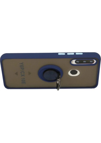 Huawei Y6P Kılıf Montreal Yüzüklü Silikon Kapak - Lacivert (K95) modelleri