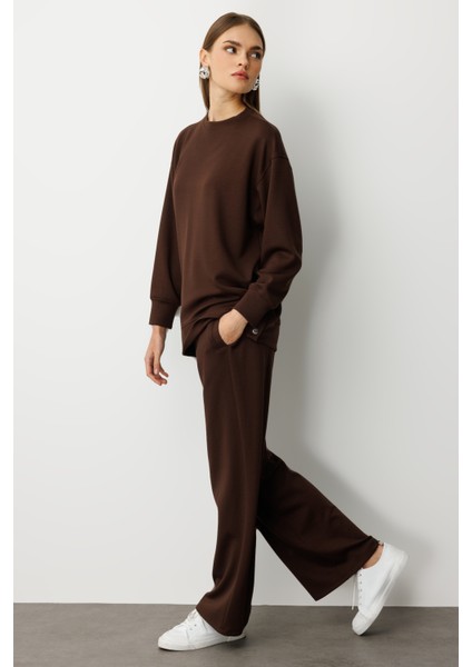 Beli Lastikli Yumuşak Dokulu Kahverengi Jogger Panto modelleri