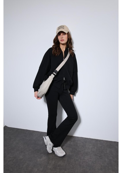 Siyah Bomber Ceket ve Ispanyol Paça Eşofman Takım fırsatları