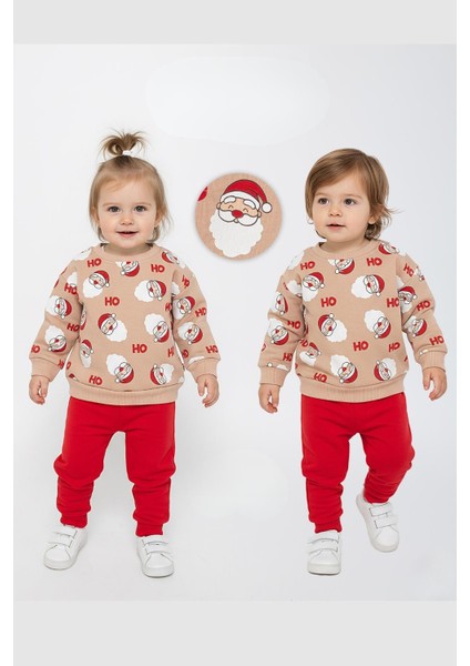 Bebek Yılbaşı Konsept Sweat Takım Hoho Noel Unisex