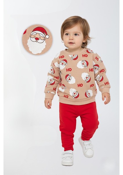 Bebek Yılbaşı Konsept Sweat Takım Hoho Noel Unisex modelleri