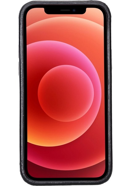 Apple iPhone 12 Uyumlu Deri Arka Kapak Rock Rst1 Siyah modelleri