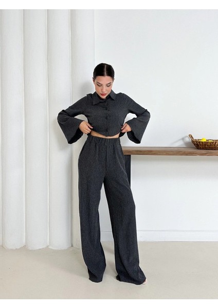 Mtxdpn Gömlek Yaka Kaplama Düğmeli Takım Antrasit ST265866 (Beden: S) fiyatları