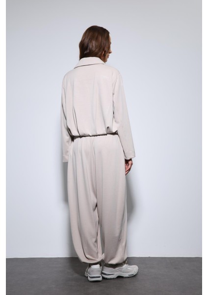 Taş Volümlü Ceket ve Paça Lastikli Eşofman Takım