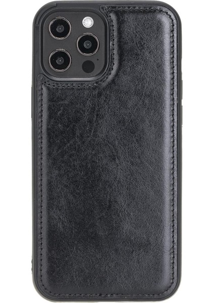 Apple iPhone 12 Pro Max Uyumlu Deri Arka Kapak Rst1 Siyah fiyatları