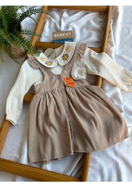 Papatya Desenli Fitilli Müslin Slopet Elbise modelleri