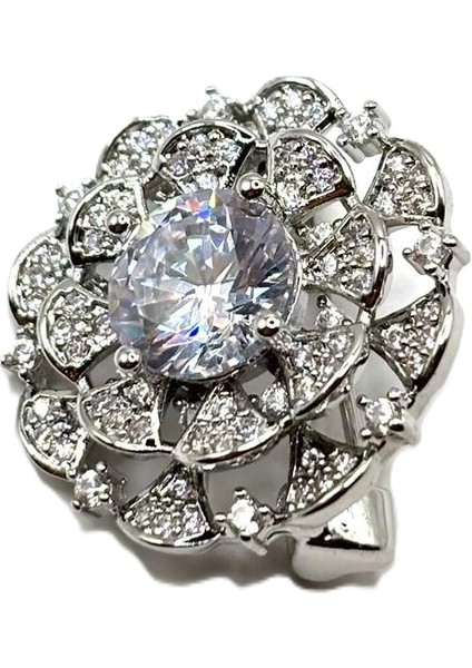 Diamond Çiçek Broş