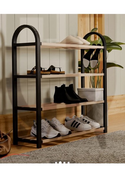 4 Katlı 1.sınıf Süper Kalite Beyaz Ahşap Ayakkabılık