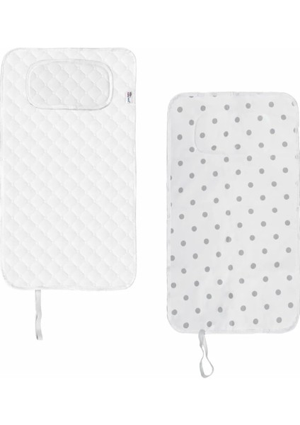 Baby&apos;ness Çanta Boy Bebek Alt Açma Pedi, Sıvı Geçirmez, Leke Tutmaz, Puantiyeli, Gri, 40X70CM