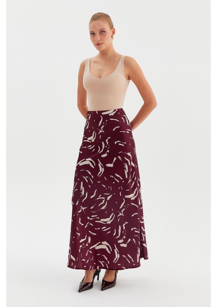 Taş Baskı Saten Maxi Etek fiyatları