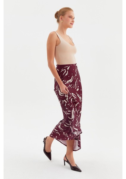 Taş Baskı Saten Maxi Etek fırsatları