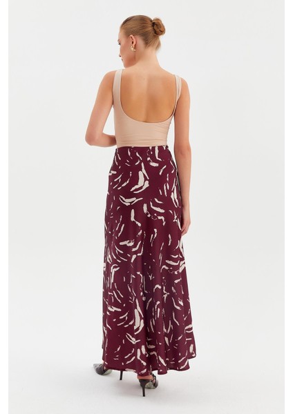 Taş Baskı Saten Maxi Etek indirimleri