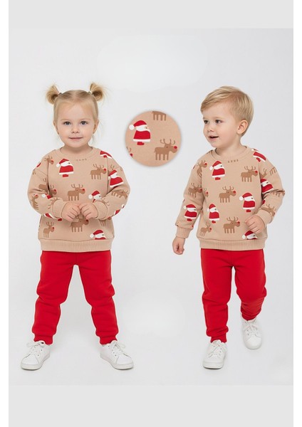 Bebek Yılbaşı Konsept Sweat Takım Noel Baba Unisex