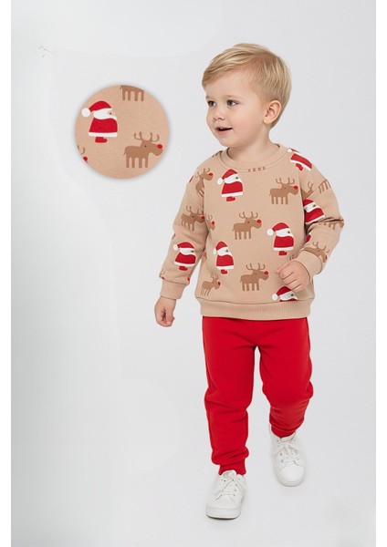 Bebek Yılbaşı Konsept Sweat Takım Noel Baba Unisex modelleri