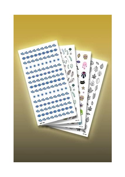 Artikel 4&apos;lü Tırnak Dövmesi Seti, Tırnak Sticker Seti, Nail Art, Tattoo modelleri