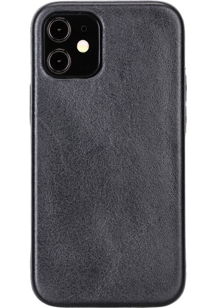Apple iPhone 12 Mini Uyumlu Deri Arka Kapak Rock Rst1 Siyah fiyatları