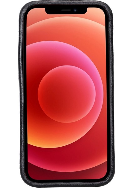 Apple iPhone 12 Mini Uyumlu Deri Arka Kapak Rock Rst1 Siyah modelleri