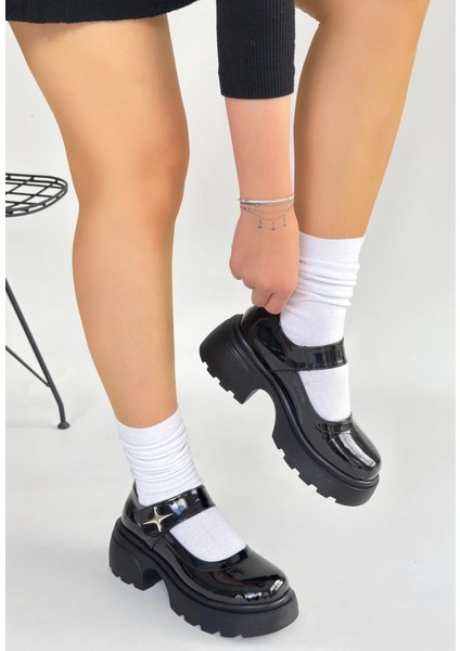 Mtxdpn Siyat Siyah Rugan Dolgu Topuk Oxford Ayakkabı (Numara: 37) fiyatları