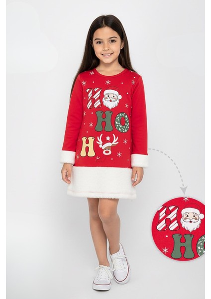 Kız Çocuk Yılbaşı Konsept Penye Elbise Hoho