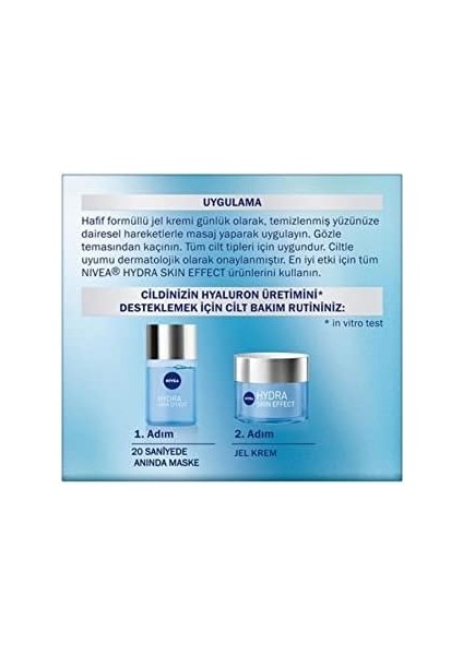 Nıvea Hydra Skin Effect Nemlendirici Jel Krem 50 Ml, Saf Hyaluron, 72 Saat Nemlendirme, Dolgun Cilt, Tüm Cilt Tipleri Için fiyatları
