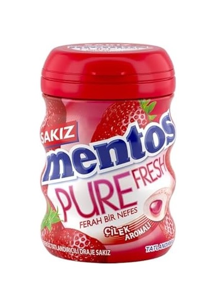 Perfetti Mentos Pure Fresh Çilek Aromalı Şekersiz Draje 60 G