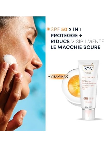 Roc Soleil-Protect Leke Karşıtı Yüz Güneş Bakım Kremi SPF50 50 ml modelleri